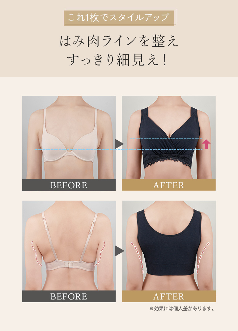 脇から背中まで楽にキレイに見せる工夫