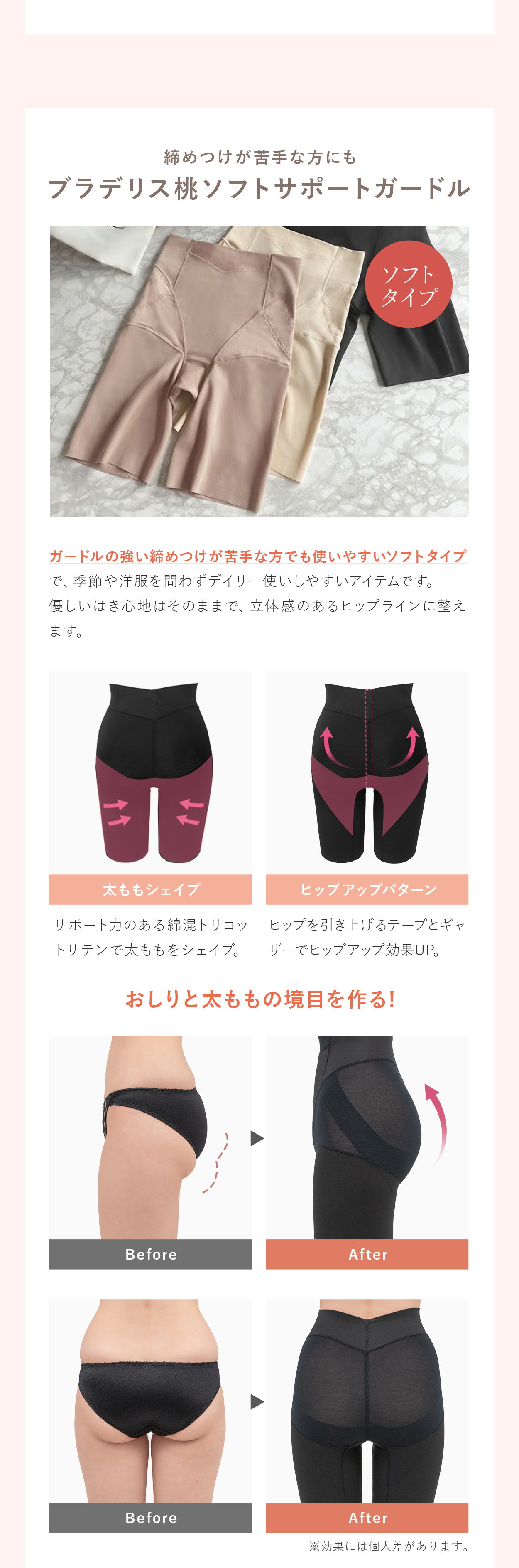 ブラデリス桃ソフトサポートガードル