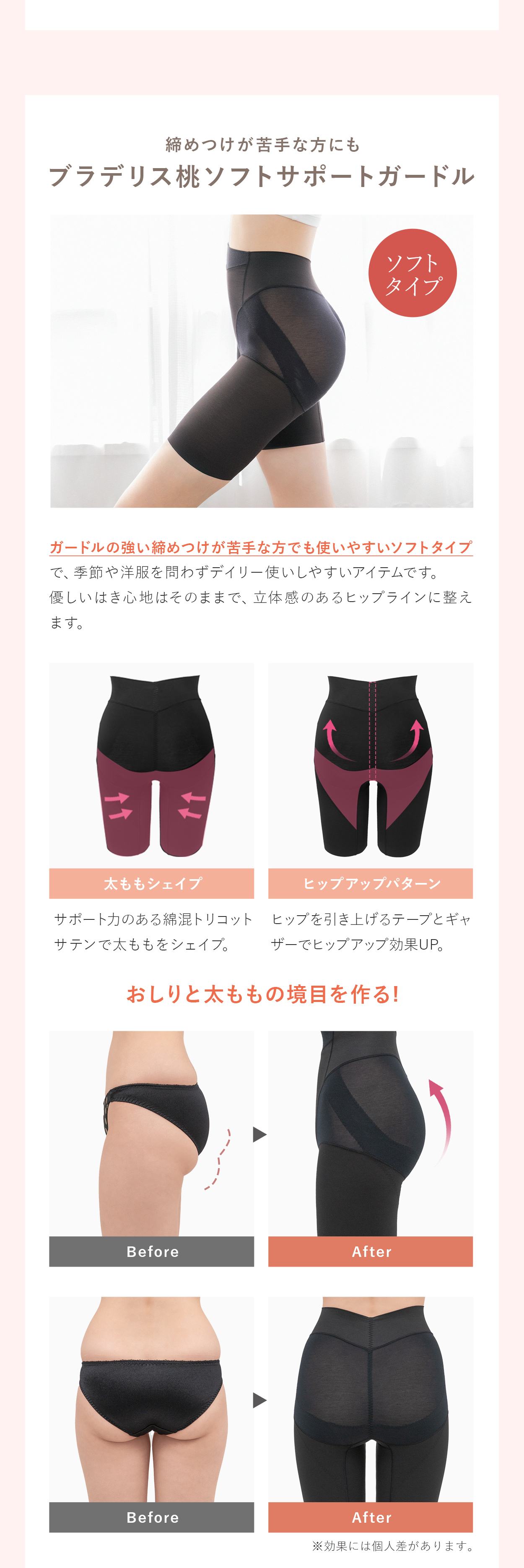 ブラデリス桃ソフトサポートガードル