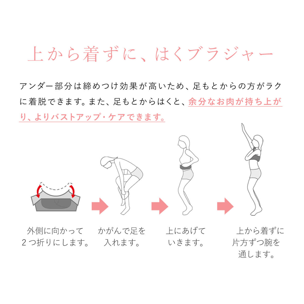 上から着ずに、はくブラジャー