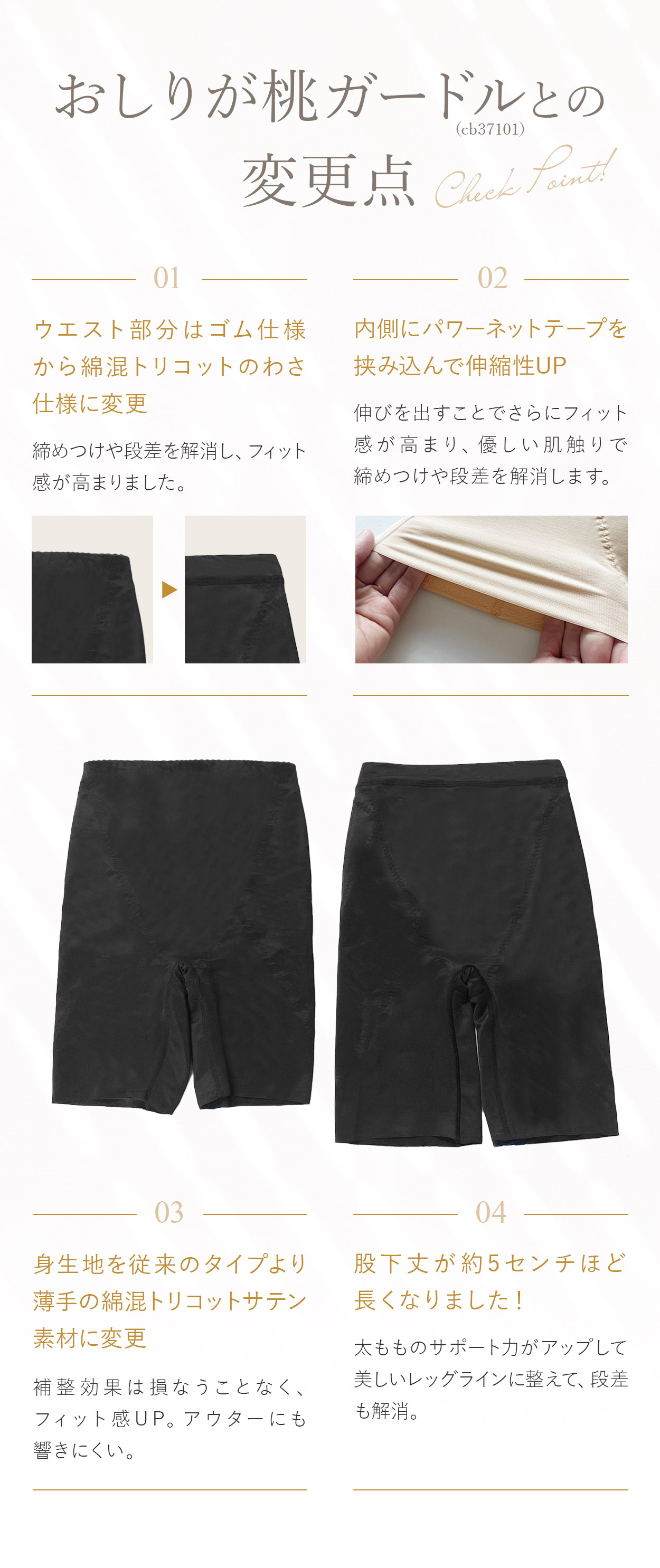 おしりが桃ガードルとの変更点