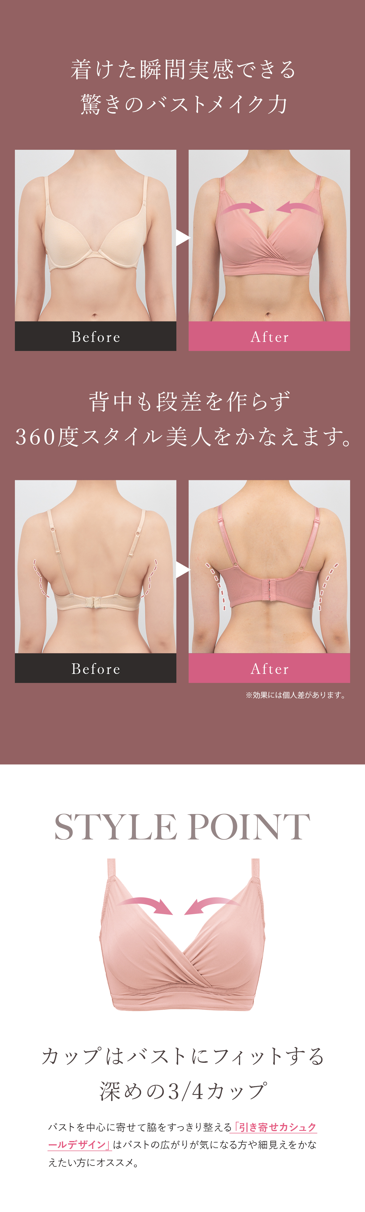 着けた瞬間実感できる驚きのバストメイク力