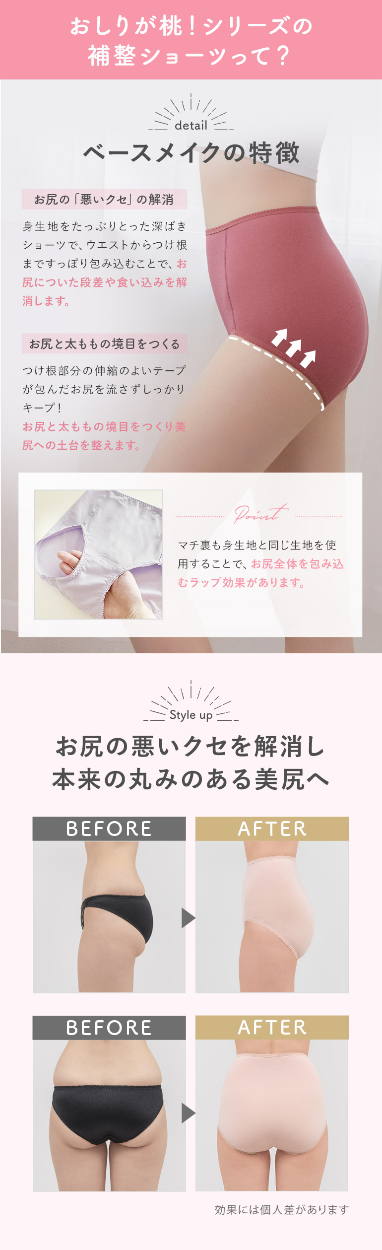 お尻の悪いクセを解消し本来の丸みのある美尻へ