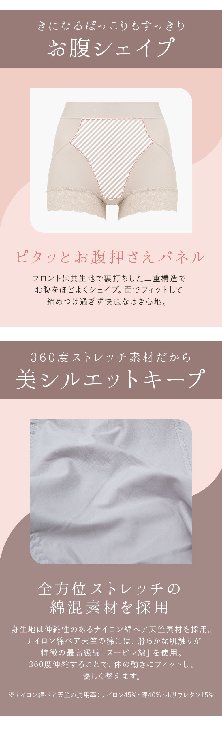 気になるぽっこりもすっきり！お腹シェイプ