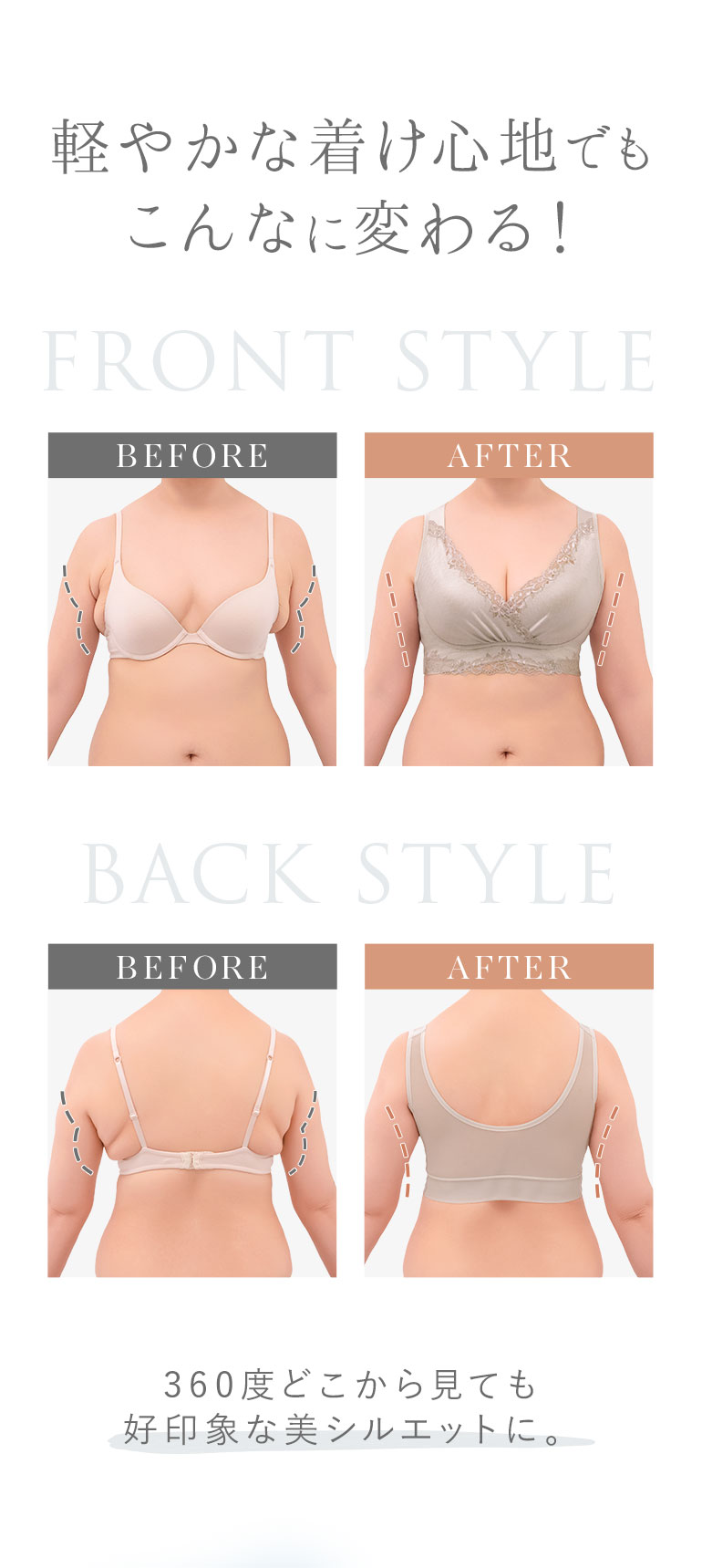 軽やかな着け心地でもこんなに変わる！