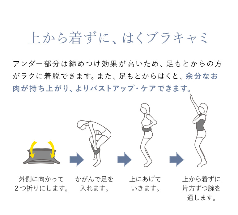 上から着ずに、はくブラキャミ