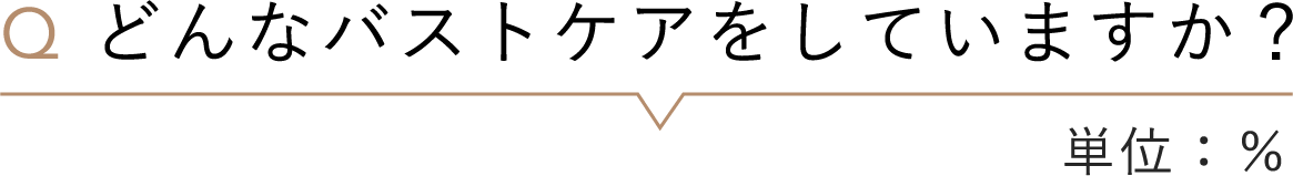 どんなバストケアをしていますか？