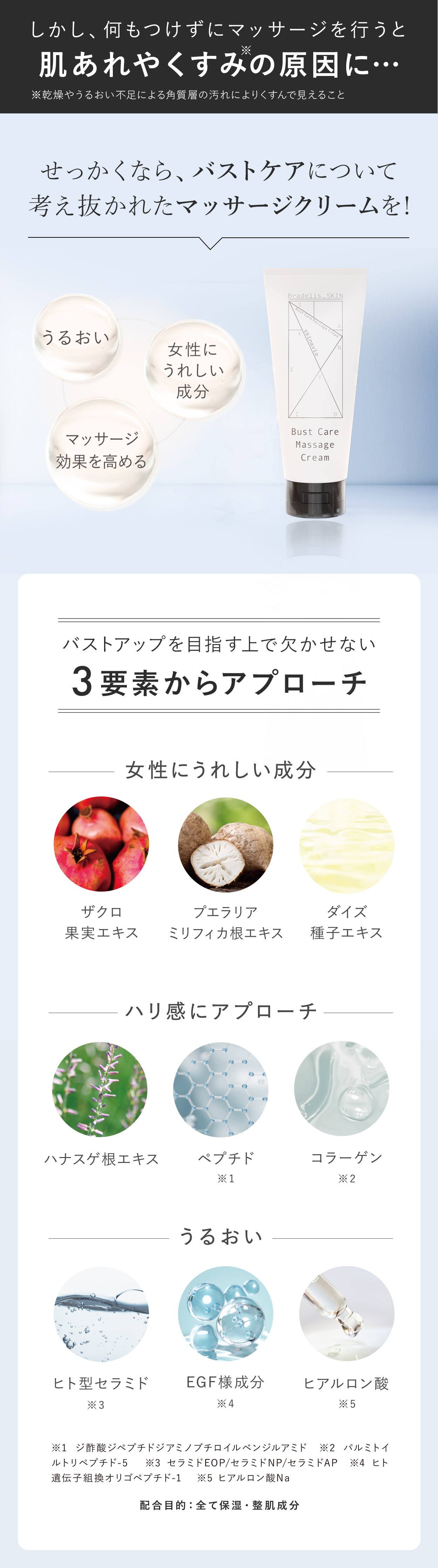 バストアップを目指す上で欠かせない3要素からアプローチ