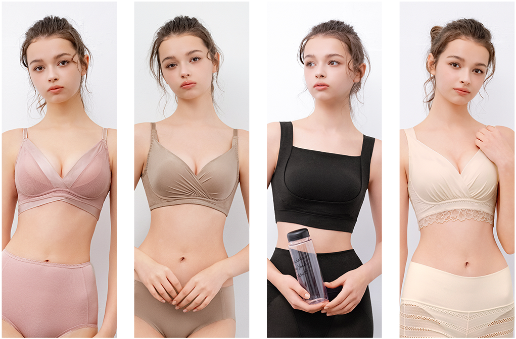 「補整ノンワイヤー」ブラデリスミー着用モデル画像