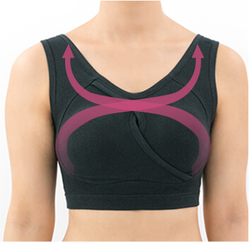 独自の8の字クロス設計で、上下左右に流れるバストも正しい位置でキープ。