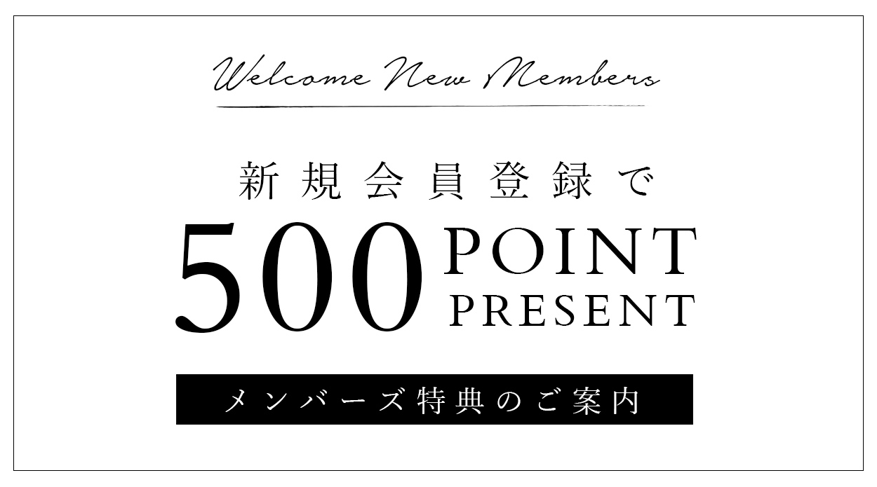 入会特典:新規会員登録で500ポイントプレゼント