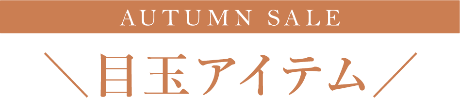 SUMMER SALE目玉アイテム