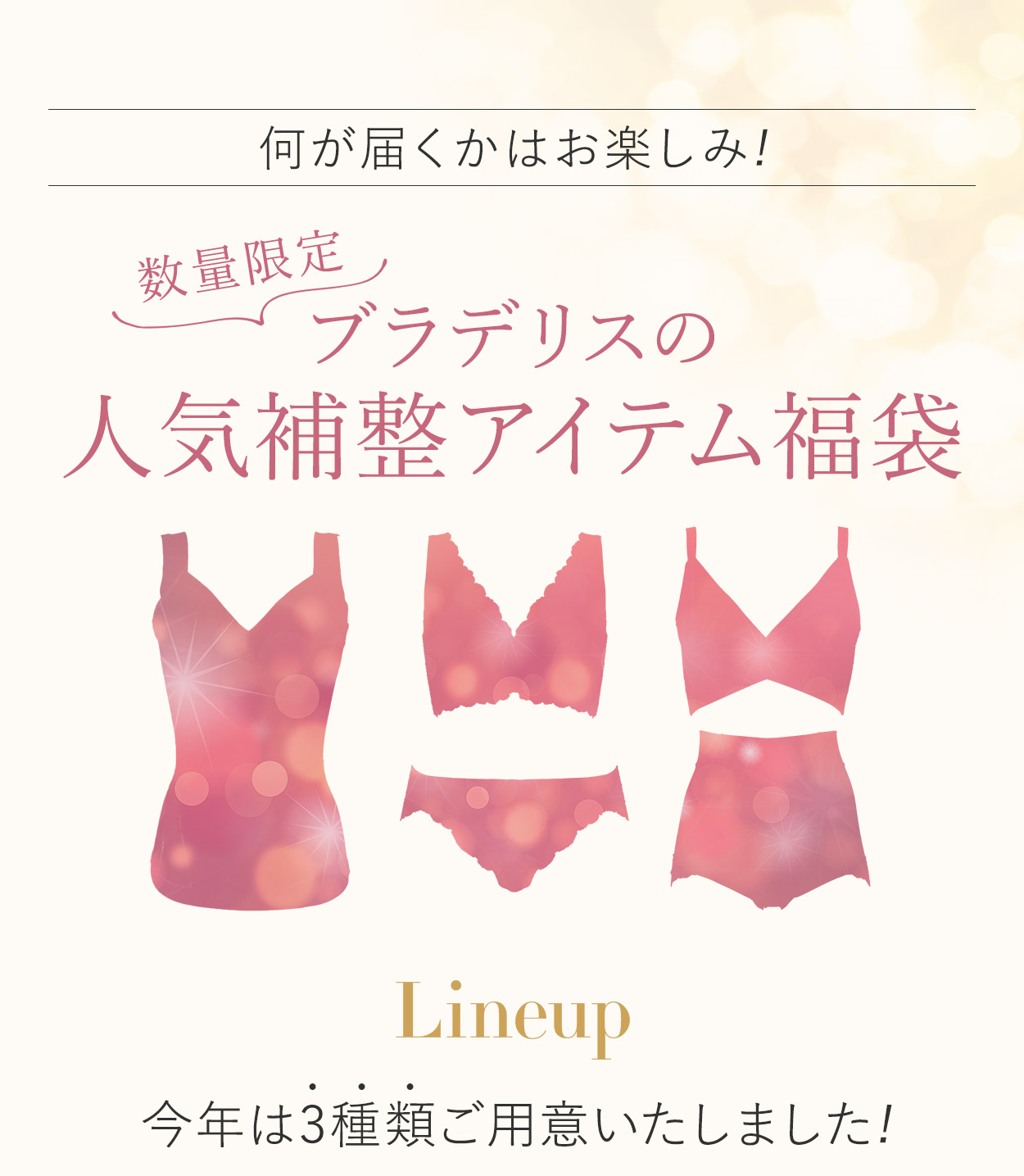 数量限定！ブラデリスの人気補整アイテム福袋♪今年は3種類ご用意いたしました！