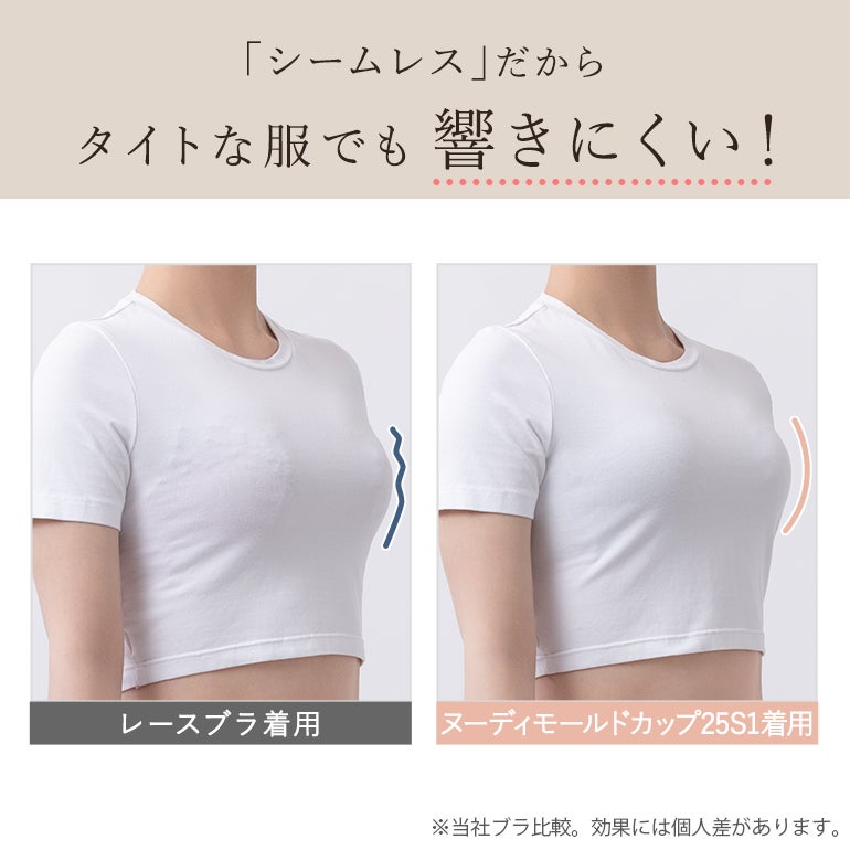 「シームレス」だからタイトな服でも響きにくい